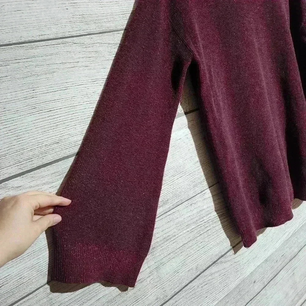 Michael Kors Shimmery Burgundy Top Size S - Picture 3 of 9